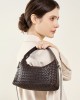 2025 new niche genuine leather woven dumpling bag, sheepskin chain crossbody bag, pillow bag, handbag for women