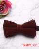 Men's plush shirt bow ties, wholesale, double-layer solid-color Korean velvet neckties for grooms and groomsmen, wedding bow tie manufacturer.