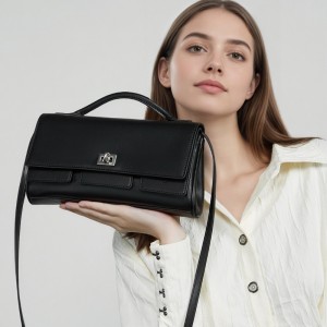 Korean niche solid color shoulder bag for women, 2025 new style, fashionable and stylish crossbody bag, simple design handbag
