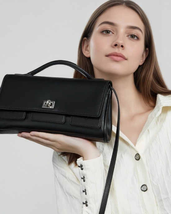 Korean niche solid color shoulder bag for women, 2025 new style, fashionable and stylish crossbody bag, simple design handbag