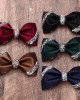 Men's fashionable and trendy shirts, suits, banquets, wedding accessories, solid color diamond-embellished bow ties, wholesaler