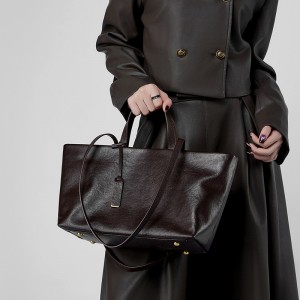 New genuine leather women's bags, cross-border cowhide tote bags, niche crossbody, vintage soft leather, large capacity.