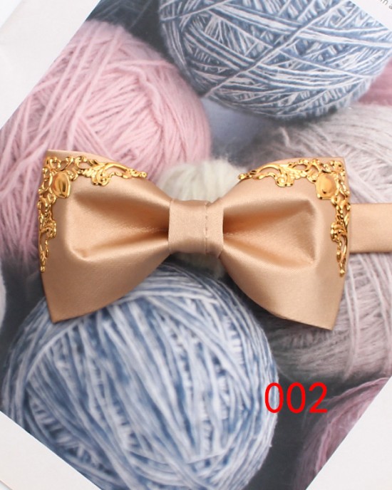 Leier men's stylish bow ties, trendy shirts, suits, banquets, and wedding accessories, including bow ties with gold embellishments.