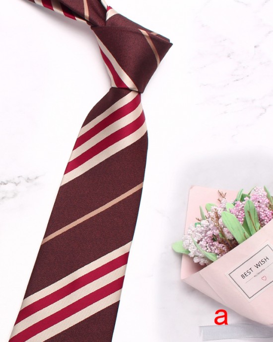 Leier new coffee-colored men's business and fashionable polyester hand-tied ties, manufacturer, and wholesale striped ties.