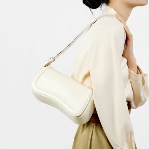 Genuine leather underarm tofu bag, simple, stylish, trendy, street-inspired, popular, niche crossbody bag