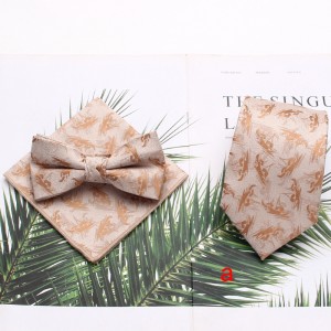 Lei'er men's tie sets, three-piece polyester striped tie, bow tie, and handkerchief set. Suit accessories manufacturers in stock