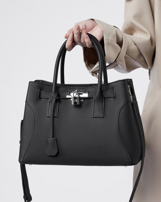 New Niche Design Platinum Luxury Genuine Leather Single Shoulder Handbag, Large Capacity Fashionable Handbag