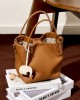2025 summer new stylish genuine leather bucket bag, niche top-grain cowhide retro shoulder and crossbody handbag