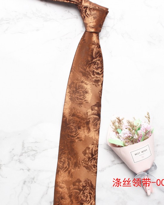 Men's polyester yarn-dyed casual tie 8cm, brown series, casual and versatile shirt tie, in stock for wholesale.