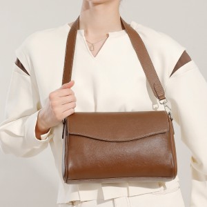 Women's bags, 2025 new spring and summer versatile, high-end, large-capacity genuine leather women's crossbody bag, single-shoulder pillow bag