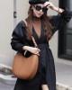 2025 new niche design, special-shaped crescent bag, half-circle bag. Women's shoulder bag, genuine leather crossbody tote bag