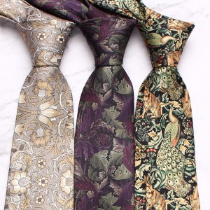 Leier, in stock, men's printed tie, peacock floral tie, Korean-style paisley pattern wedding groom tie manufacturer
