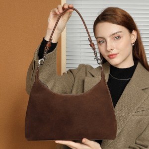 Frosted cowhide underarm tote bag, 2025 new high-quality, large-capacity commuter genuine leather shoulder bag