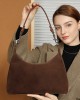 Frosted cowhide underarm tote bag, 2025 new high-quality, large-capacity commuter genuine leather shoulder bag