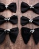 In-Stock Black Bow Ties for Men, Groomsmen, Wedding Suits, Wedding Photography, Personalized Fashion Pearl Accessories, Bow Ties