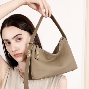 Top-Grain Cowhide Leather Women's Bag, a Trendy, Niche Underarm Shoulder Bag