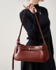 2025 new cross-border Kelly bags, fashionable and versatile retro top-grain cowhide bags, single-shoulder crossbody bags.