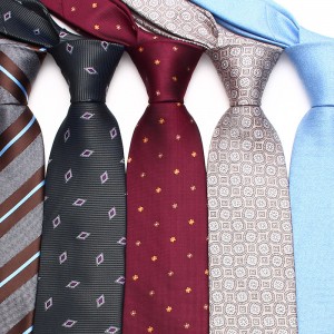 Lei'er new striped jacquard polyester tie, men's business formal tie accessory, vintage tie in stock.