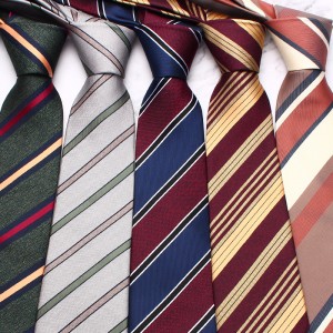 8cm business formal ties in stock, men's suit striped tie, professional tie manufacturer, polyester tie wholesale
