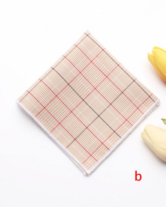 Cotton business formal suit pocket squares, men's plaid chest scarves, and small party handkerchiefs, available for wholesale.