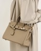 Large Litchi-Pattern Birkin Bag, Genuine Top-Grain Cowhide Handbag, Large-Capacity Kelly Bag, 2025 New Trend