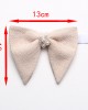 2025 New Korean-Style Polyester Diamond-Encrusted Women's Bow Ties, Banquet Hosting Performance Bow Ties, Imitation Linen Bow Tie Accessories