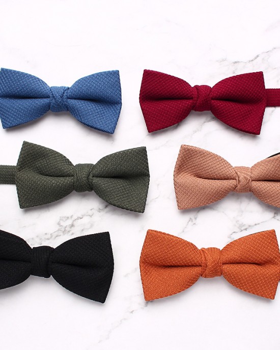 Leier in stock solid-color bow ties for men, knitted cotton bow ties for banquets and performances, and personalized bow ties for shirts and formal wear