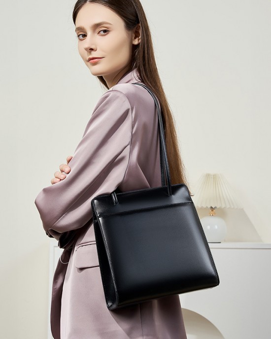 Special Offer 2025 Early Fall New Tote Bag, Luxury Cowhide Bucket Bag, Retro Elegant Red Women's Bag