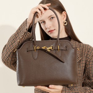 Top-Grain Cowhide Leather Commuter Bag, a High-End Underarm Handbag