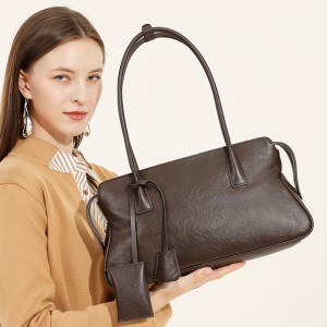 Retro, trendy, niche, single-shoulder, underarm, genuine leather bags for women, 2025 new vegetable-tanned cowhide handbag pillow bag.