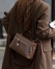 New spring/summer 2025 cowhide box bag, stylish commuter shoulder and crossbody bag, elegant and stylish women's handbag