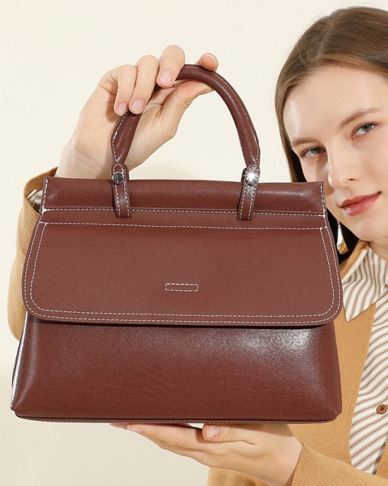 Genuine Leather Women's Underarm Lightweight Single Shoulder Crossbody European Bags, Fresh and Versatile, Cell Phone Shopping, Solid Color Soft Women's Bags