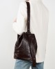 2025 New Lazy and Comfortable Pleated Top-Grain Cowhide Bucket Bag, New Spring and Summer High-End Genuine Leather Tote Bag