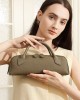 Top-grain leather underarm handbag, 2025 new style, large-capacity sausage bag, commuter shoulder long baguette bag