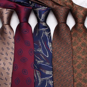 2024 new coffee-colored ties, men's casual, fashionable polyester hand-tied ties, available in multiple colors, available for wholesale.