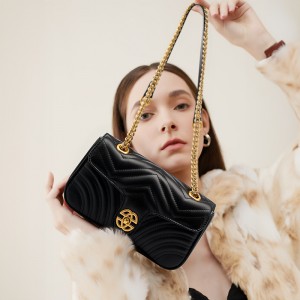 Strict Top-Grain Cowhide Small Scented Bag Niche Luxury Genuine Leather Women's Bag 2025 New Heart Diamond Chain Bag