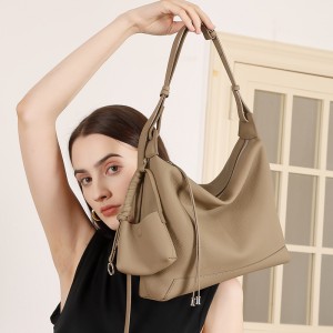 2025 new niche simple style genuine leather single Large-capacity shoulder bag, commuter tote, high-end, fashionable underarm bag
