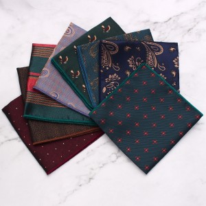 Whole-Stock Men's Formal Business Suit Pocket Squares, Striped Floral Chest Handkerchiefs, Small Party Handkerchiefs