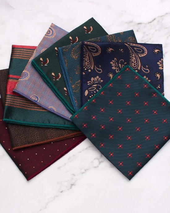 Whole-Stock Men's Formal Business Suit Pocket Squares, Striped Floral Chest Handkerchiefs, Small Party Handkerchiefs
