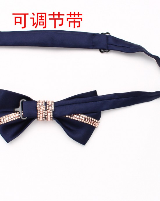 Golden bow ties, men's diamond bow ties, stylish Korean-style bow ties for groomsmen and groomsmen, wholesale