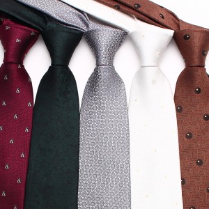 Lei'er burgundy tie, men's groomsmen wedding tie, yarn-dyed polyester business tie wholesale