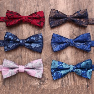 New men's bow ties, stylish boxer-style business casual polyester bow ties, manufacturer, and wholesale men's striped bow ties.