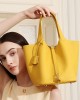 Oversized, high-quality genuine leather basket, TC, top-grain cowhide, niche, high-end, exquisite handbag bucket bag