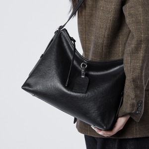 Lazy-style genuine leather women's bag, top-layer vegetable-tanned cowhide tote, large-capacity shoulder bag, simple and versatile crossbody bag