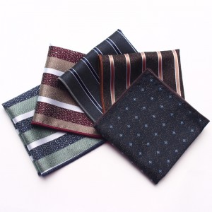 New striped floral pattern men's suit pocket square, men's business retro suit chest scarf, small handkerchief, wholesaler