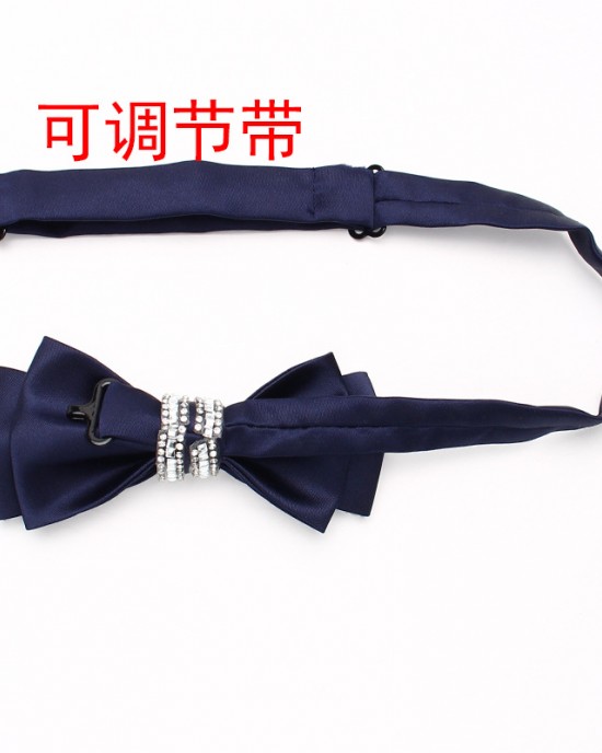 Silver diamond bow ties, men's diamond bow ties, stylish Korean-style bow ties for groomsmen and groomsmen, manufacturer.