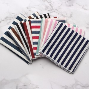 Men's suit pocket square. Wholesale of striped shirt pocket squares, formal dress chest scarves, and small square handkerchiefs.