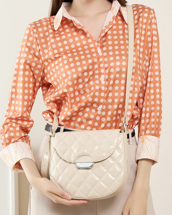 24 Early Fall New Fashion Genuine Leather High-End Handbag, Solid Color Elegant Single-Shoulder Crossbody Tote Bag