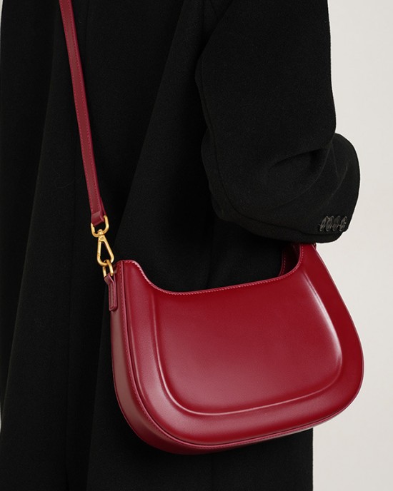 2025 spring and summer vintage genuine leather saddle bags, single-shoulder crossbody bags, red wedding bags, daily gifts for girlfriends