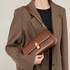 High-quality cowhide, niche baguette bags, luxury feel, crossbody bags, 2025 new versatile shoulder and crossbody bags.